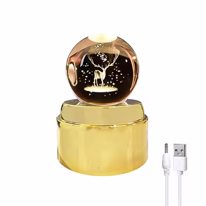 چراغ خواب گوی چرخان طرح گوزن