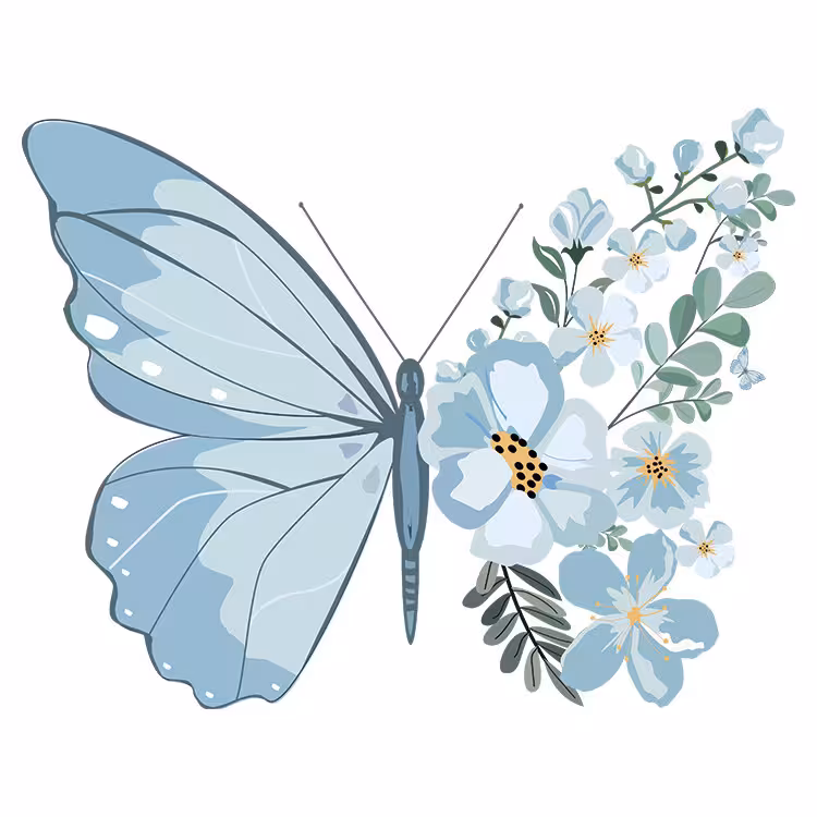 استیکر پارچه و لباس مدل دی تی اف طرح پروانه گل کد H20.165 مجموعه 3 عددی