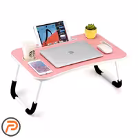 میز تحریر پایه تاشو 40*60 صورتی رنگ با طراحی جمع و جور