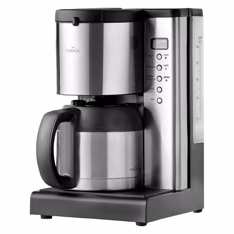 قهوه‌ساز کاراجا مدل KM1001، دارای تایمر و صفحه گرم نگهدارنده قهوه