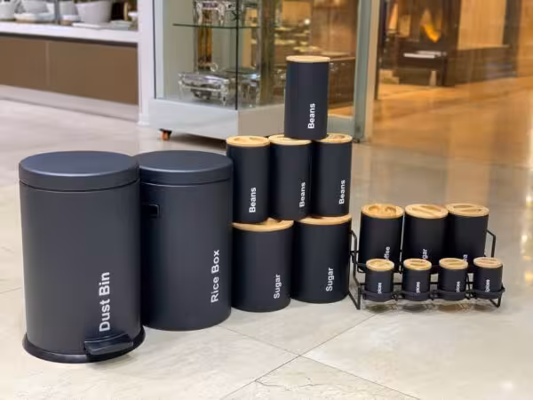 سرویس کامل جا ادویه و پاسماوری فلزی رنگ کوره ای 16 پارچه