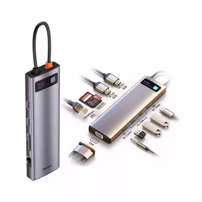 هاب 11 پورت باسئوس مدل METAL GLEAM SERIES Multifunctional