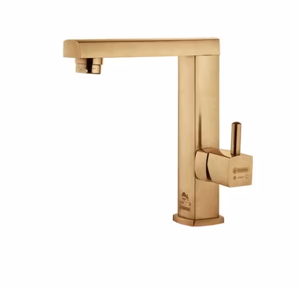 شیر روشویی درخشان مدل اسپینر طلایی مات