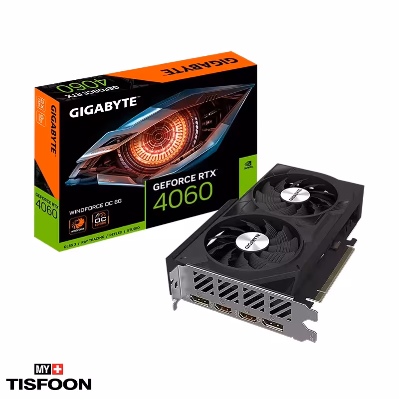 کارت گرافیک گیگابایت مدل GeForce RTX 4060 WINDFORCE OC 8G