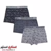شورت نیم پا مردانه سیلکا طرح فولکس کد MNT-1988 مجموعه 3 عددی