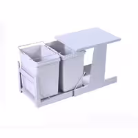 سطل زباله دومخزنه متوسط ریل کف تاندم (46 لیتری) – سامینا/Samina