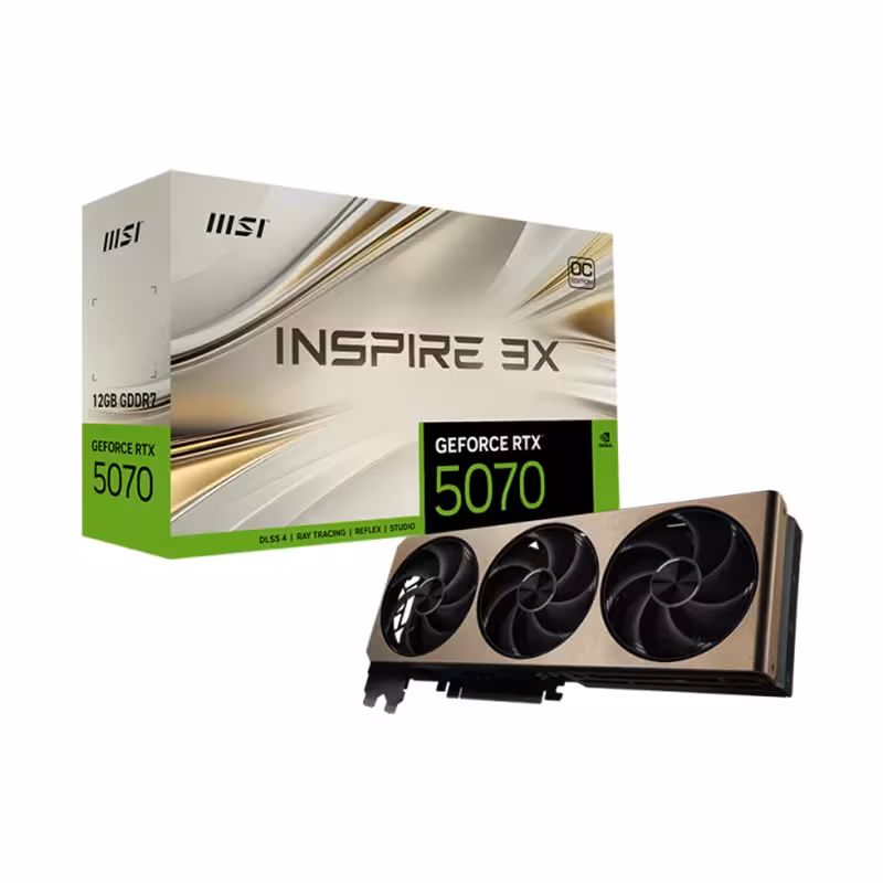 کارت گرافیک ام اس ای GeForce RTX 5070 INSPIRE 3X OC 12GB