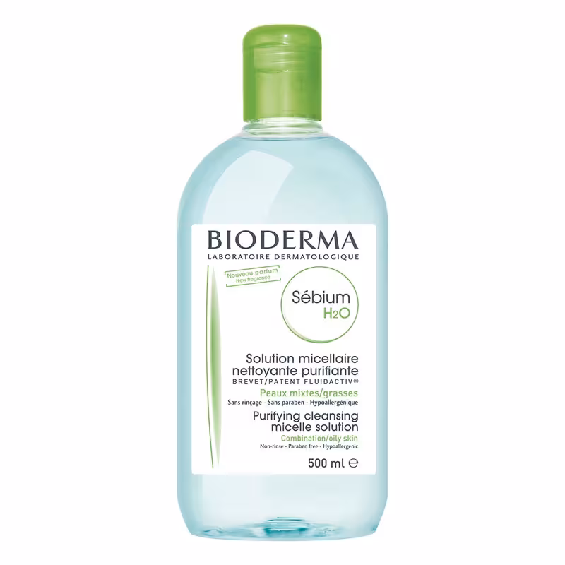 بایودرما مدل میسلار پاک کننده آرایش  پوست های مختلط تا چرب و مستعد آکنه حجم500میلی لیتر