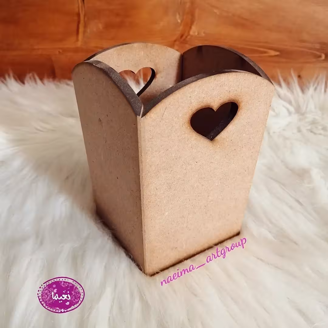 جاقلمی یا جا ابزاری دسته قلبی چوب ام دی اف