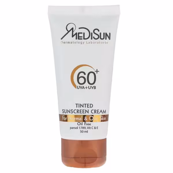 ضد آفتاب رنگی spf 60 پوست معمولی و چرب مدیسان