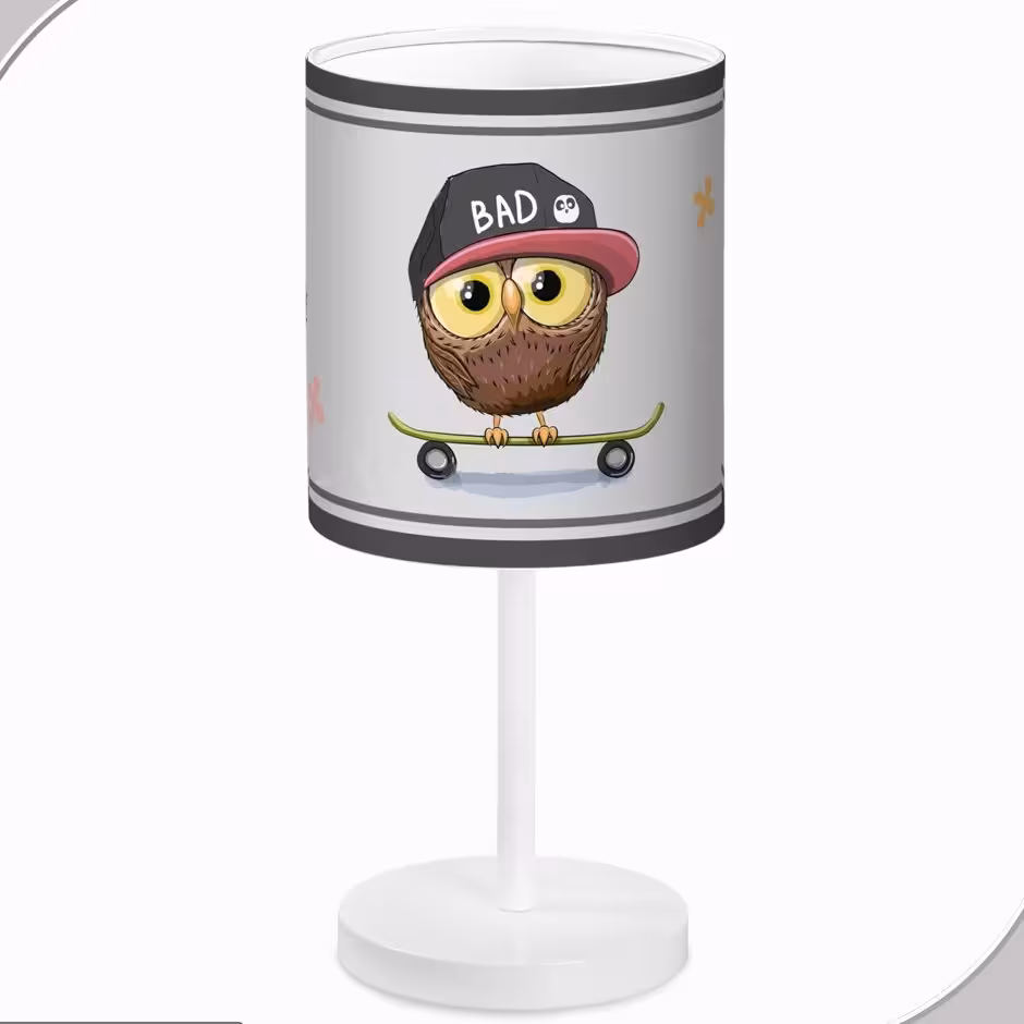 آباژور اتاق کودک طرح جغد اسکیت سوار کد 8254