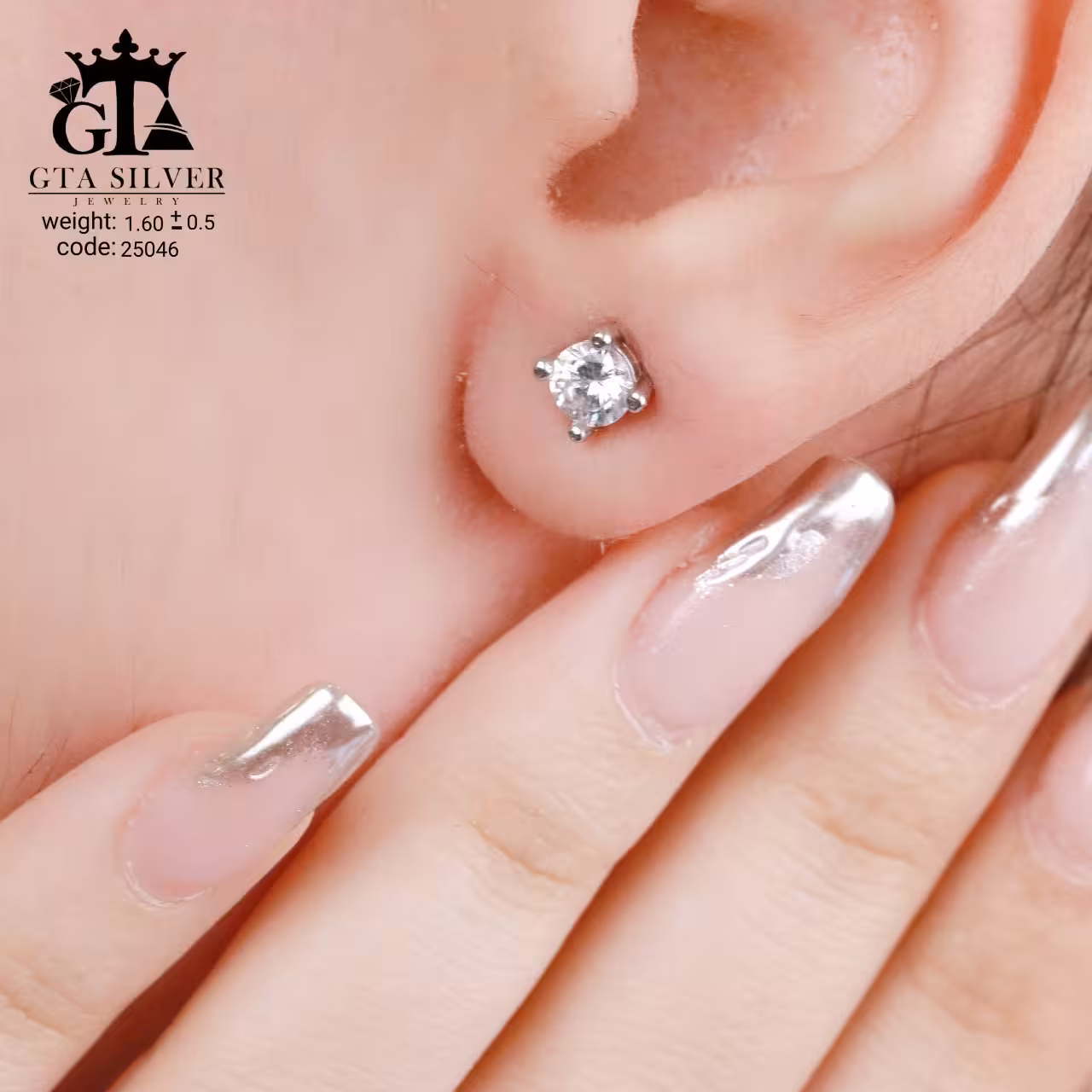 گوشواره نقره میکرو 10386-2