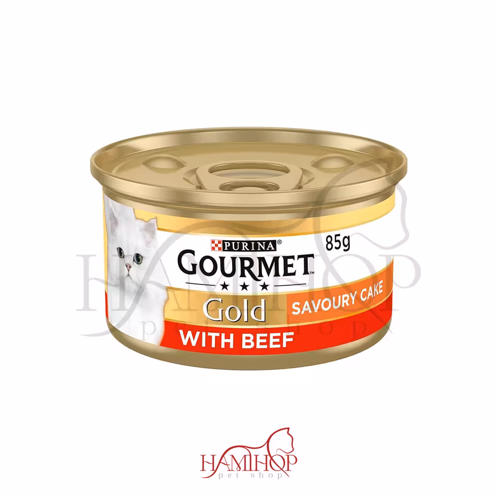 کنسرو غذای گربه طعم گوشت گاو گورمت مدل پته Gourmet Gold Pate Beef for Cat 85g