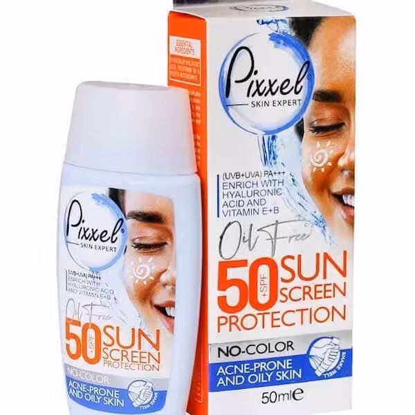 کرم ضد افتاب بی رنگ پیکسل مدل Oily Acne Prone Skin با SPF50 مناسب پوست چرب حجم 50 میلی لیتر