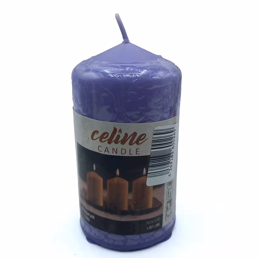 شمع استوانه ای بنفش ارتفاع 11cmکد550017