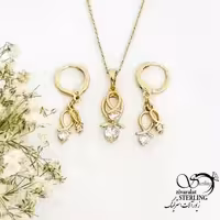 نیمست آویز نگین دار برند ژوپینگ طرح طلا کد 19701