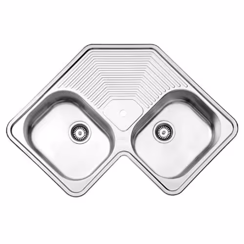 سینک توکار طرح سه گوشه استیل البرز مدل 540