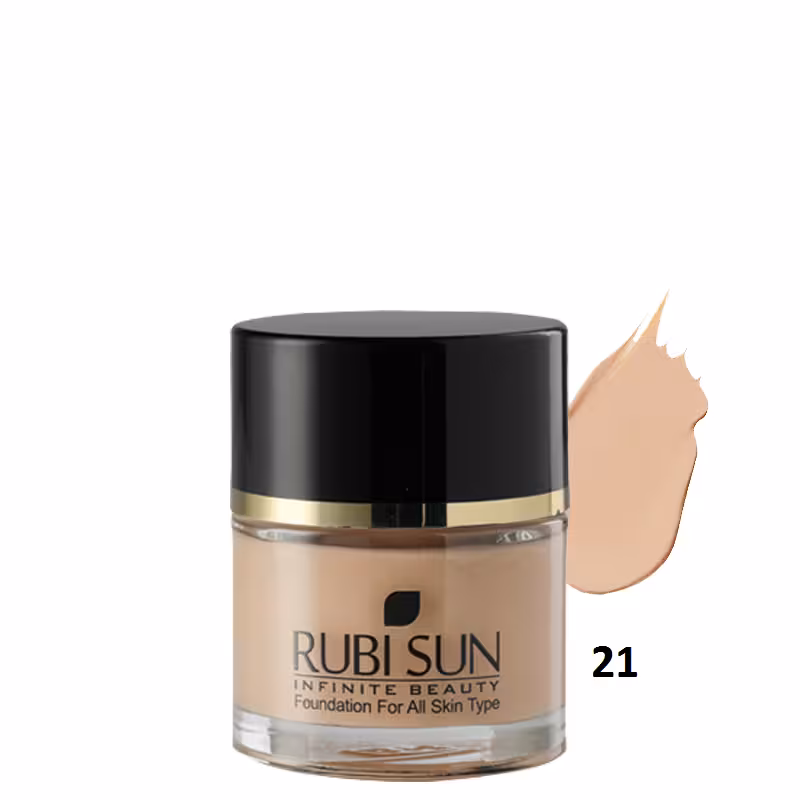 کرم پودر روبی سان با SPF10 شماره 21 حاوي عصاره خيار و برگ درخت چای