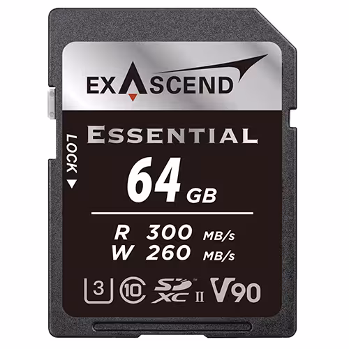 کارت حافظه SD اکساسند Exascend Essential UHS-II SDXC 64GB 300MB/S Memory Card V90