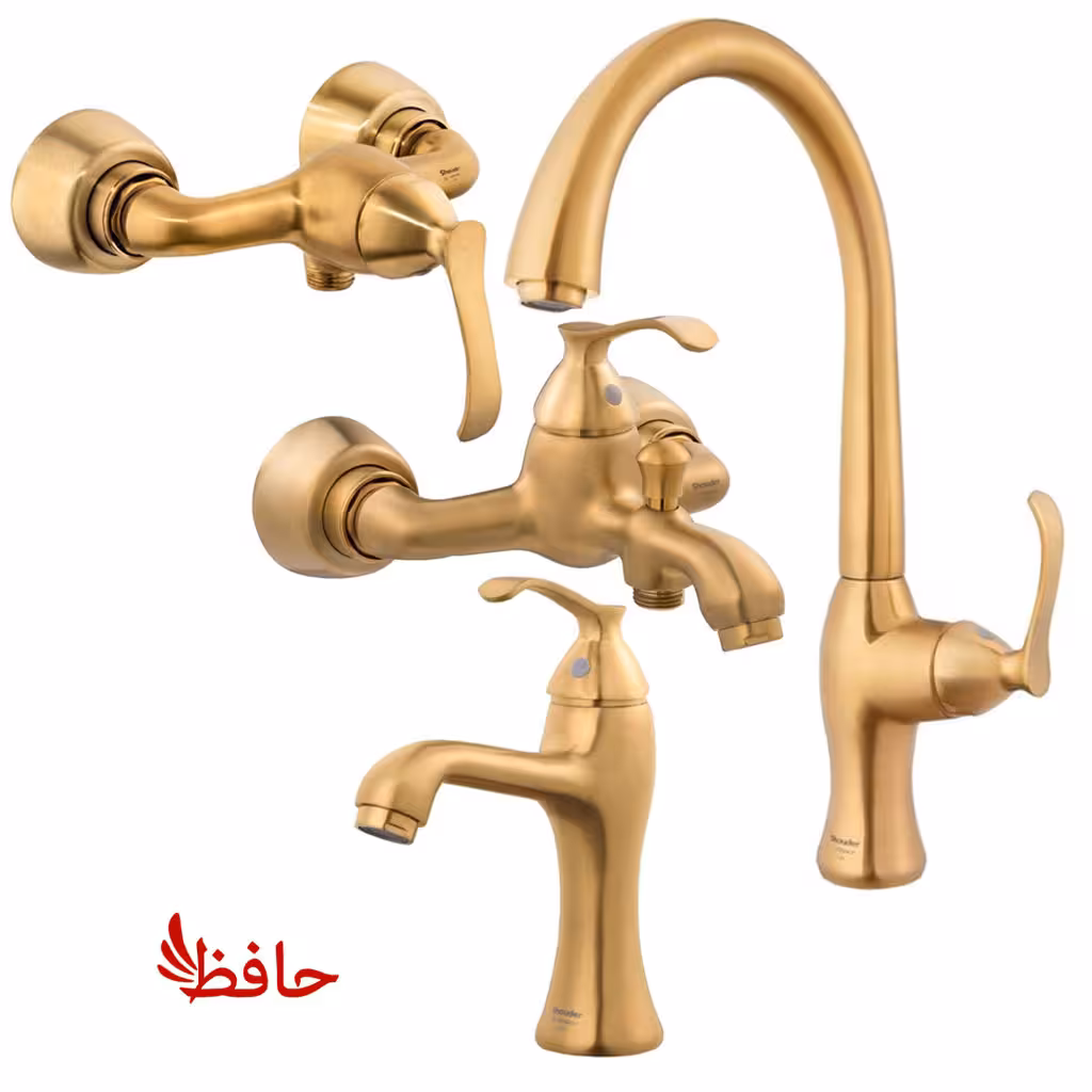 ست شیرالات شودر مدل کلاسیک طلایی مات