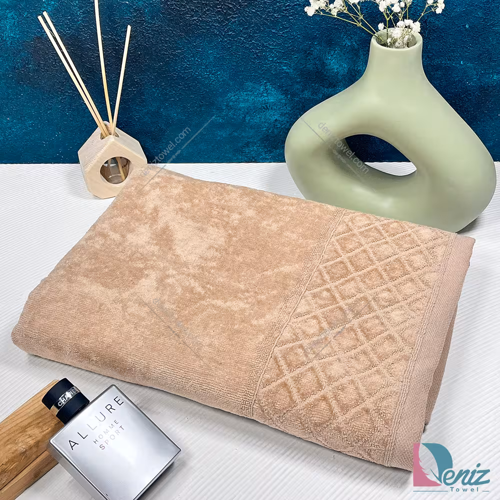 حوله استخری طرح لوزی رنگ نسکافه ای