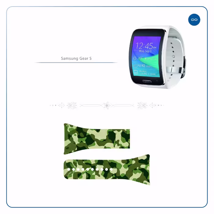 برچسب ماهوت طرح Army_Green مناسب برای ساعت هوشمند سامسونگ Galaxy Gear S