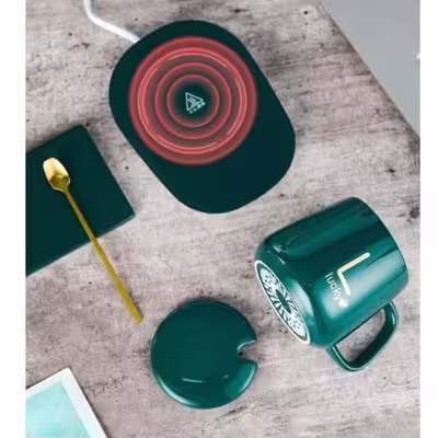 ماگ حرارتی لاکی مدل Temperature Cup به همراه صفحه گرم کن برقی