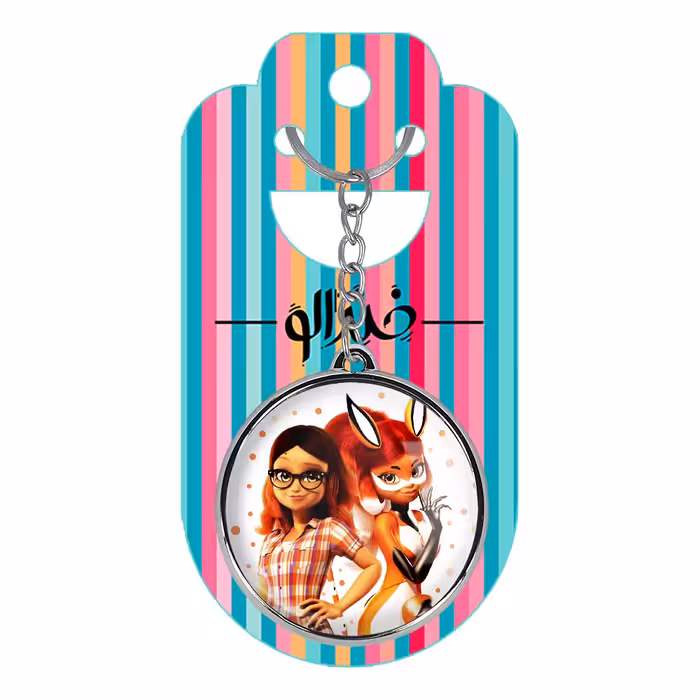 جاکلیدی خندالو طرح دختر کفشدوزکی مدل دوطرفه کد 35223523