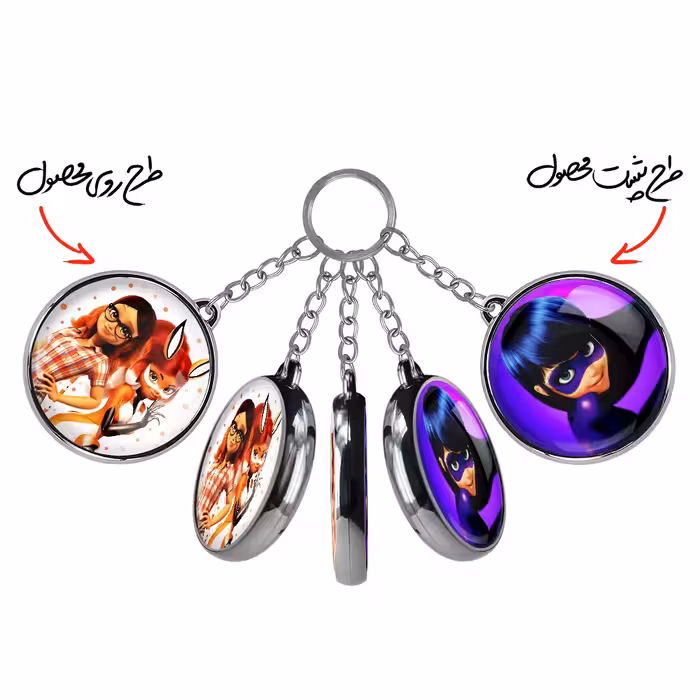 جاکلیدی خندالو طرح دختر کفشدوزکی مدل دوطرفه کد 35223523