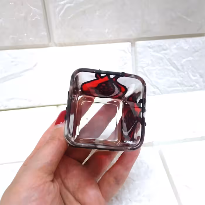 جا شمعی شیشه ای مدل ویترای طرح انار کد 0021