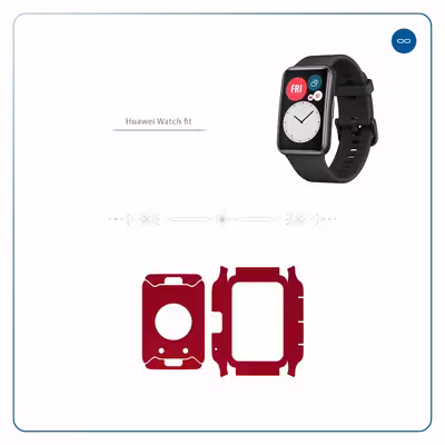 برچسب ماهوت طرح Matte Warm Red مناسب برای ساعت هوشمند هوآوی Watch Fit