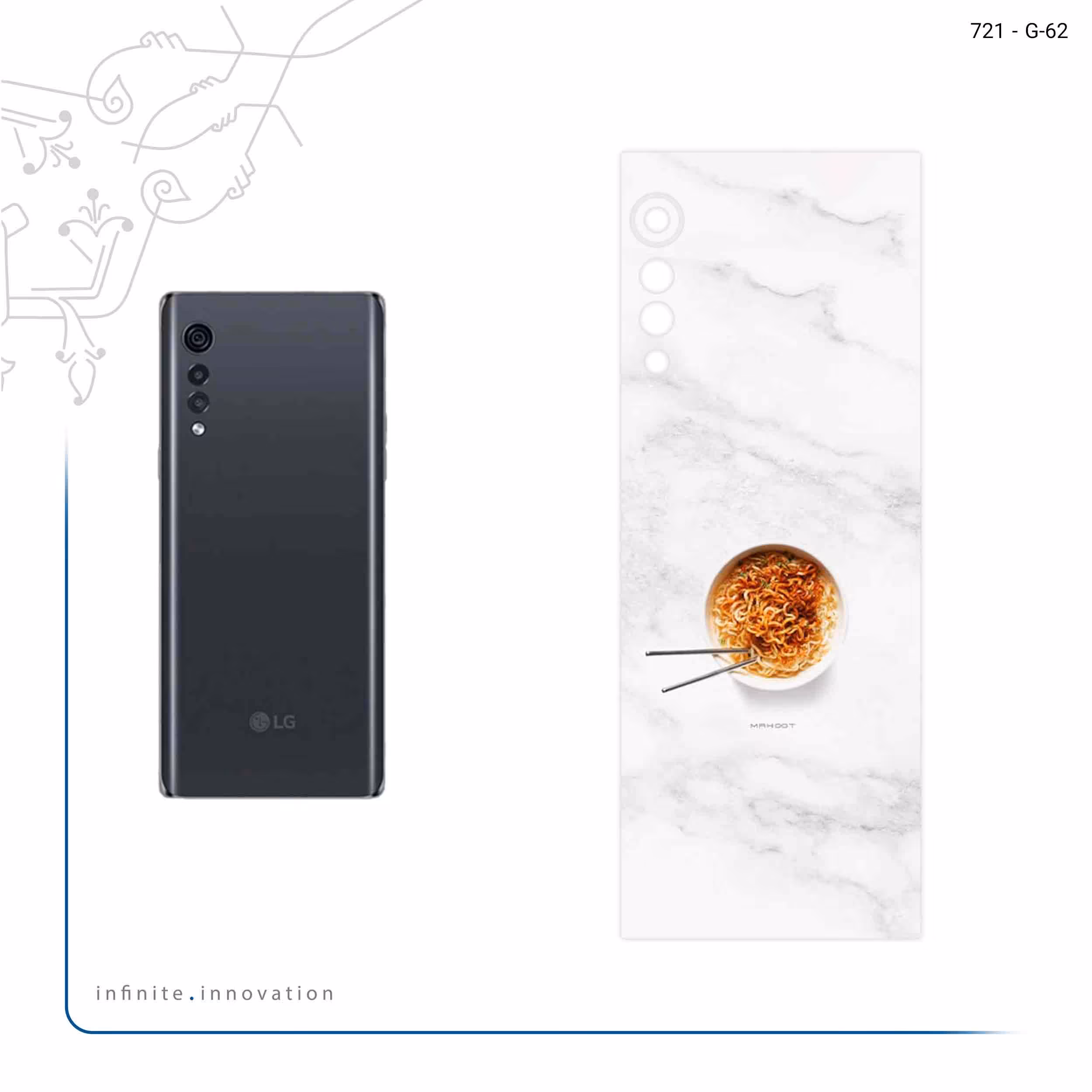 برچسب پوششی ماهوت مدل Noodle مناسب برای گوشی موبایل ال جی Velvet 5G