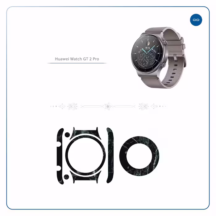 برچسب ماهوت طرح Graphite Green Marble مناسب برای ساعت هوشمند هوآوی Watch GT 2 Pro