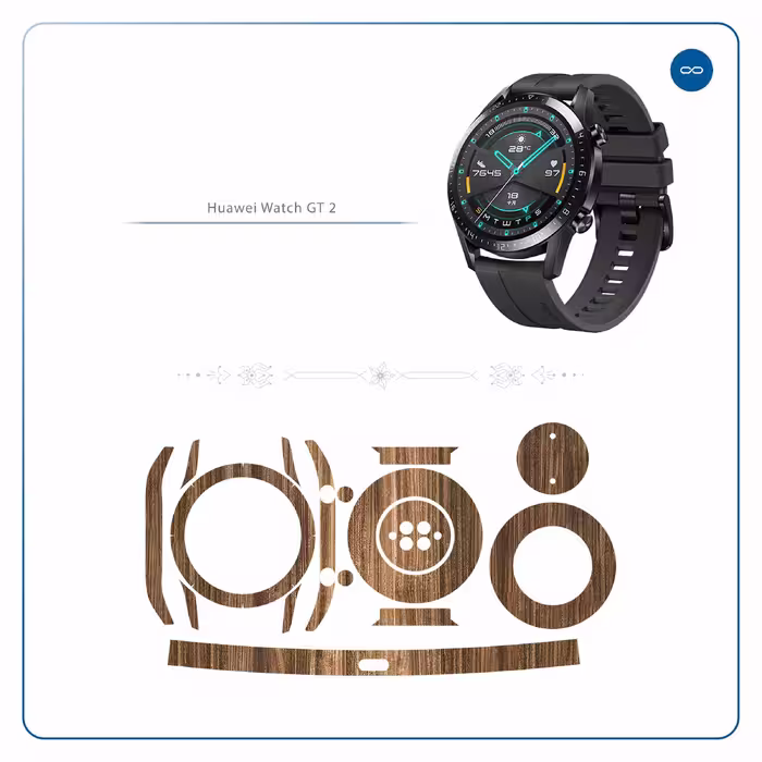 برچسب ماهوت طرح Light-Walnut-Wood مناسب برای ساعت هوشمند هوآوی Watch GT2