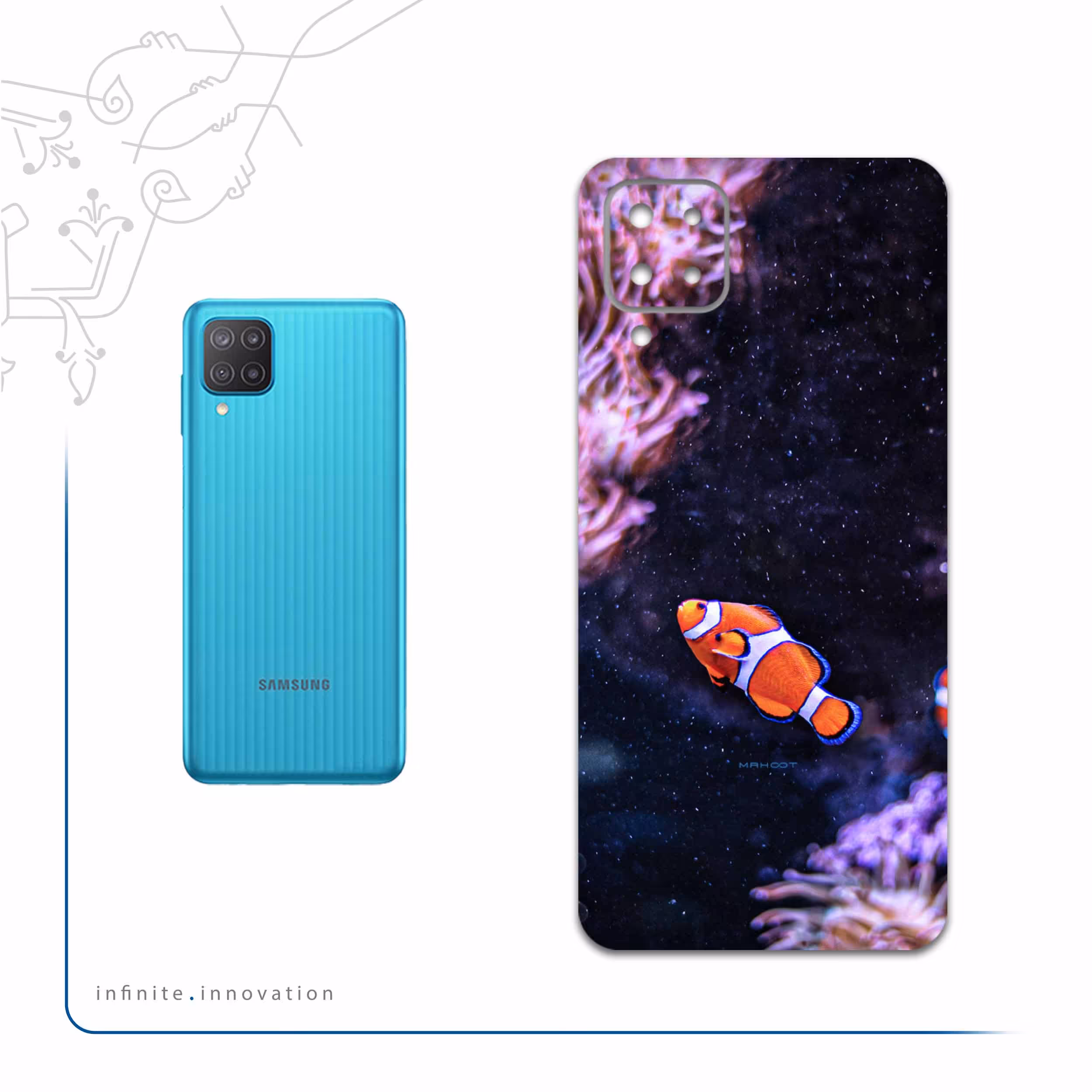 برچسب پوششی ماهوت مدل Clownfish مناسب برای گوشی موبایل سامسونگ Galaxy M12