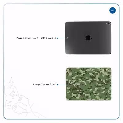 برچسب پوششی ماهوت مدل Army-Green-Pixel مناسب برای تبلت اپل iPad Pro 11 2018 A2013