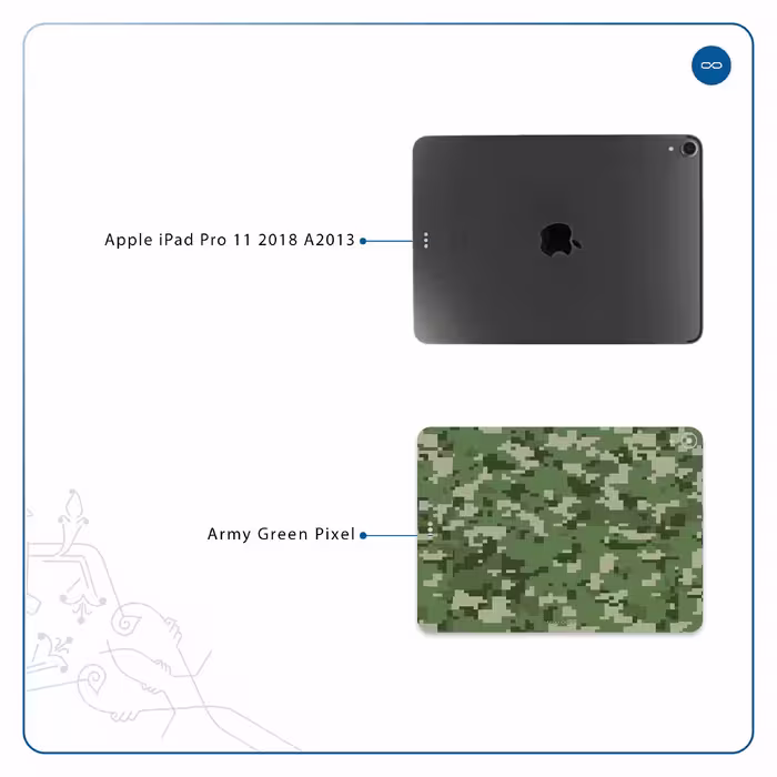 برچسب پوششی ماهوت مدل Army-Green-Pixel مناسب برای تبلت اپل iPad Pro 11 2018 A2013