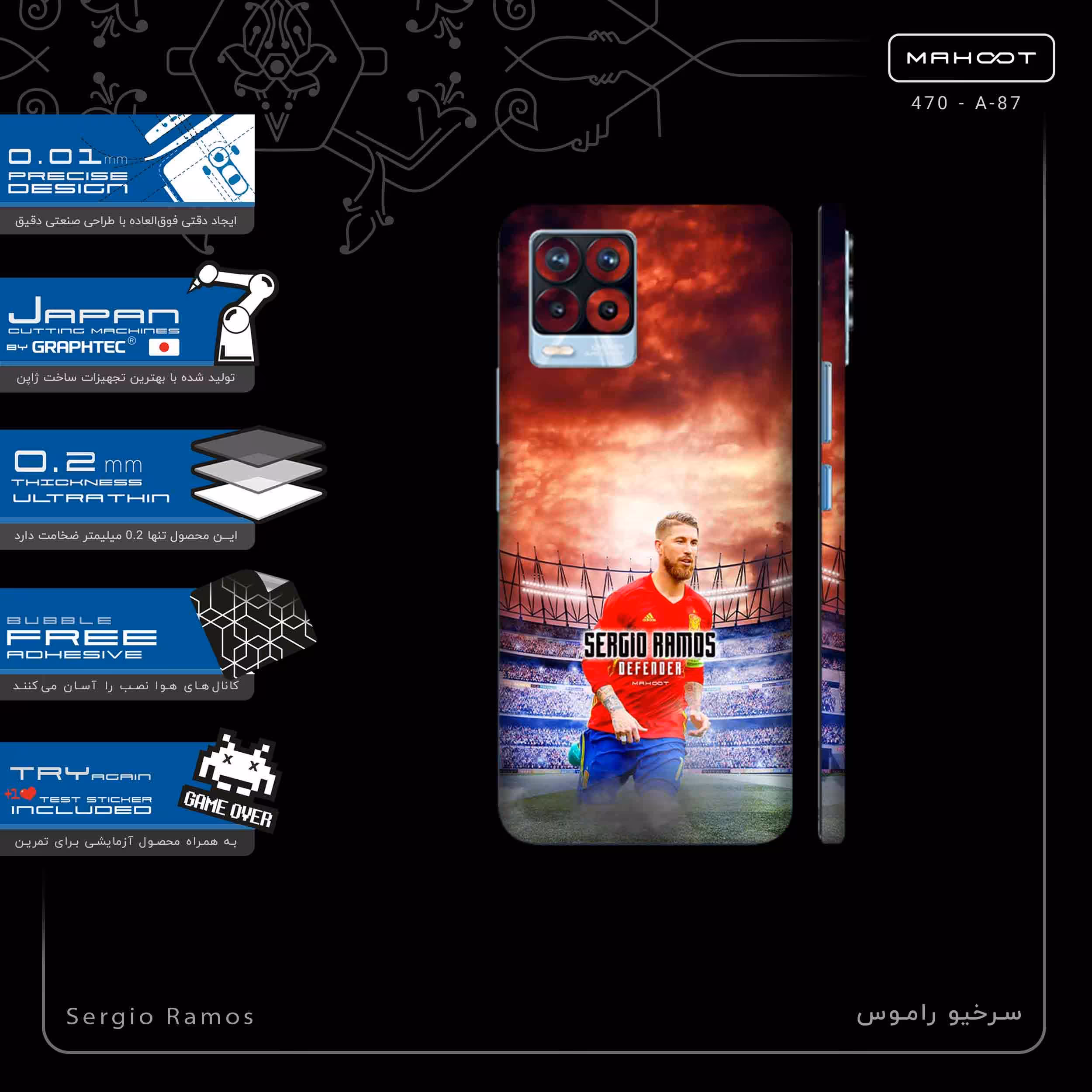 برچسب پوششی ماهوت مدل Sergio Ramos-FullSkin مناسب برای گوشی موبایل ریلمی 8 Pro