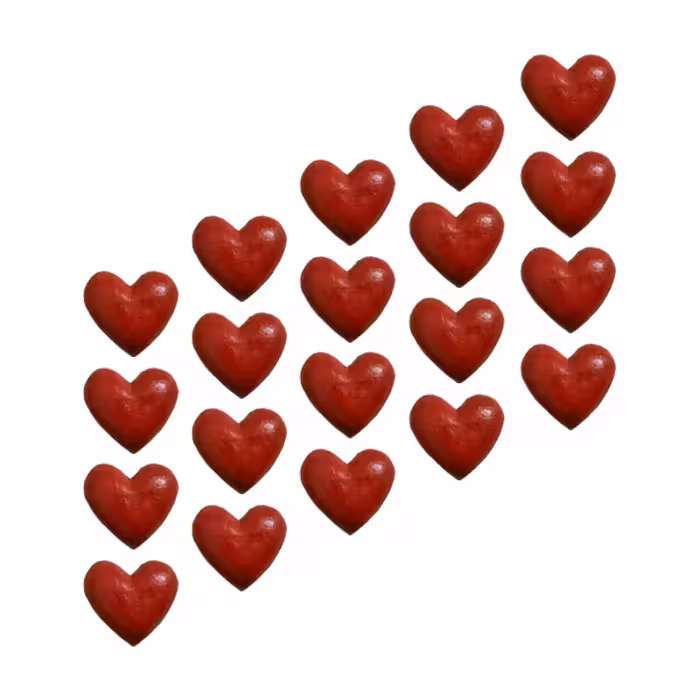 مجسمه سفالی مدل قلب کد 2 بسته 20 عددی