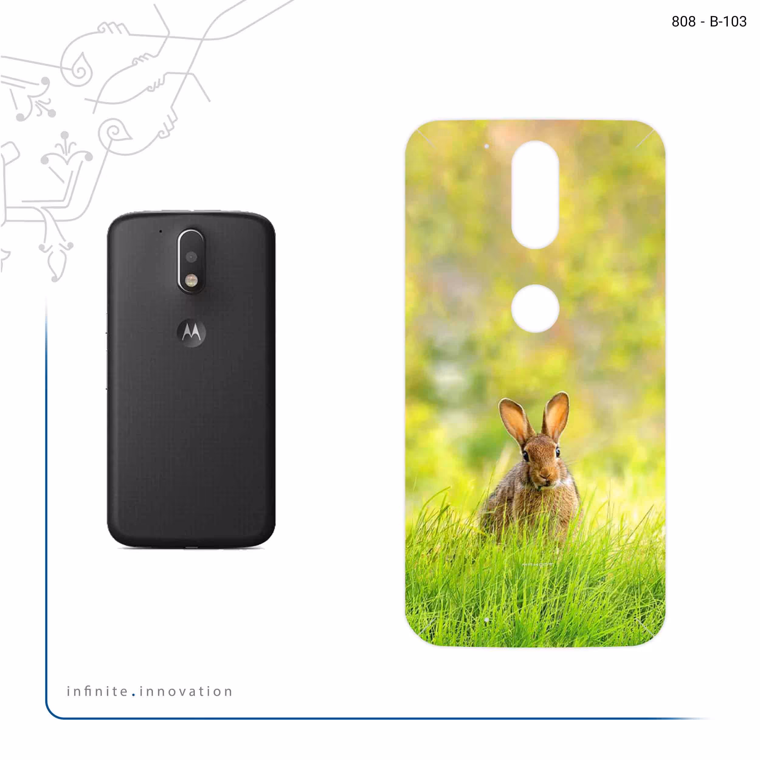 برچسب پوششی ماهوت مدل Rabbit مناسب برای گوشی موبایل موتورولا Moto G4