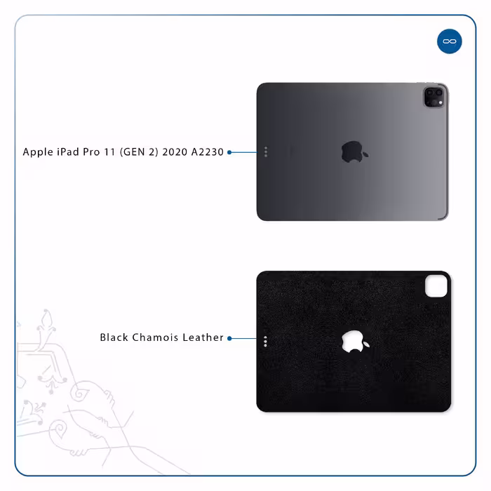برچسب پوششی ماهوت مدل Black-Chamois-Leather مناسب برای تبلت اپل iPad Pro 11 (GEN 2) 2020 A2230