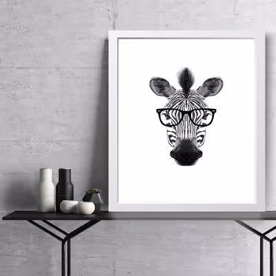 تابلو مدل Cute Zebra کدm2415-w