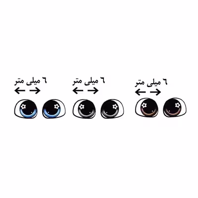چشم عروسک مدل رزینی 6 میل کد 7 مجموعه 72 عددی
