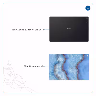 برچسب پوششی ماهوت مدل Blue Ocean Marble مناسب برای تبلت سونی Xperia Z2 Tablet LTE 2014