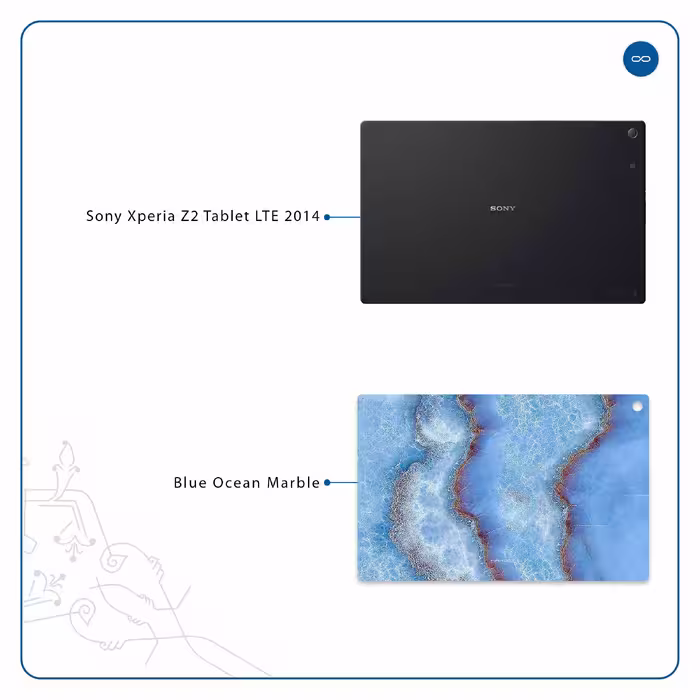 برچسب پوششی ماهوت مدل Blue Ocean Marble مناسب برای تبلت سونی Xperia Z2 Tablet LTE 2014