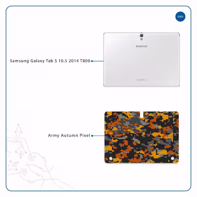برچسب پوششی ماهوت مدل Army-Autumn-pixel مناسب برای تبلت سامسونگ Galaxy Tab S 10.5 2014 T800