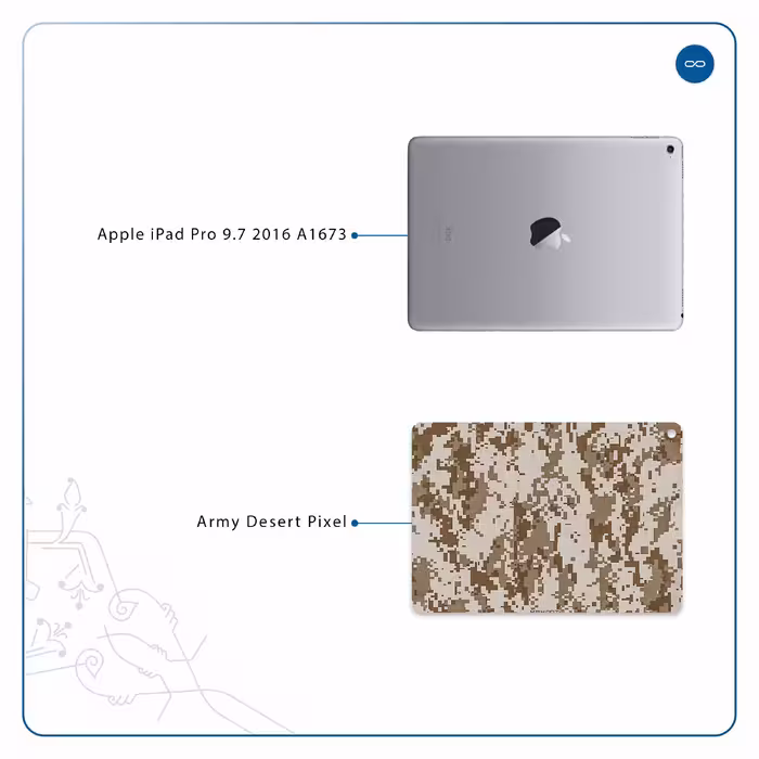 برچسب پوششی ماهوت مدل Army-Desert-Pixel مناسب برای تبلت اپل iPad Pro 9.7 2016 A1673