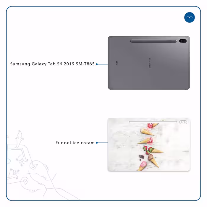 برچسب پوششی ماهوت مدل Funnel ice cream مناسب برای تبلت سامسونگ Galaxy Tab S6 2019 SM-T865