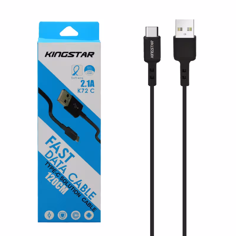 کابل تایپ سی کینگ استار مدل K72 C همراه با گارانتی