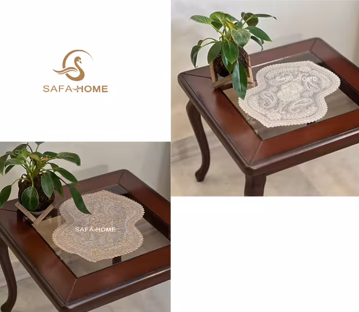 رومیزی عسلی تک طرح بته جقه